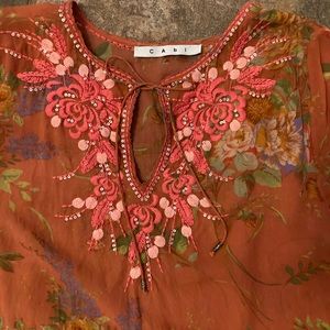 CAbi Sheer 100% Silk Tunic